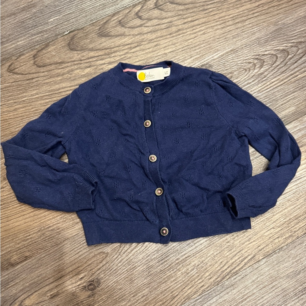 Baby Boden Pointelle Cropped Cardigan 2-3y